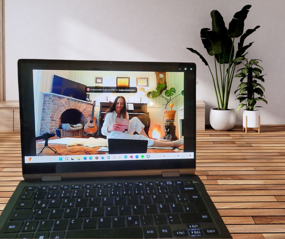 Online-Kurs mit Gabriela Wagner-Schulze: Yoga und Kinesiologie bequem von zu Hause aus – live über Zoom, in entspannter Wohnzimmeratmosphäre.